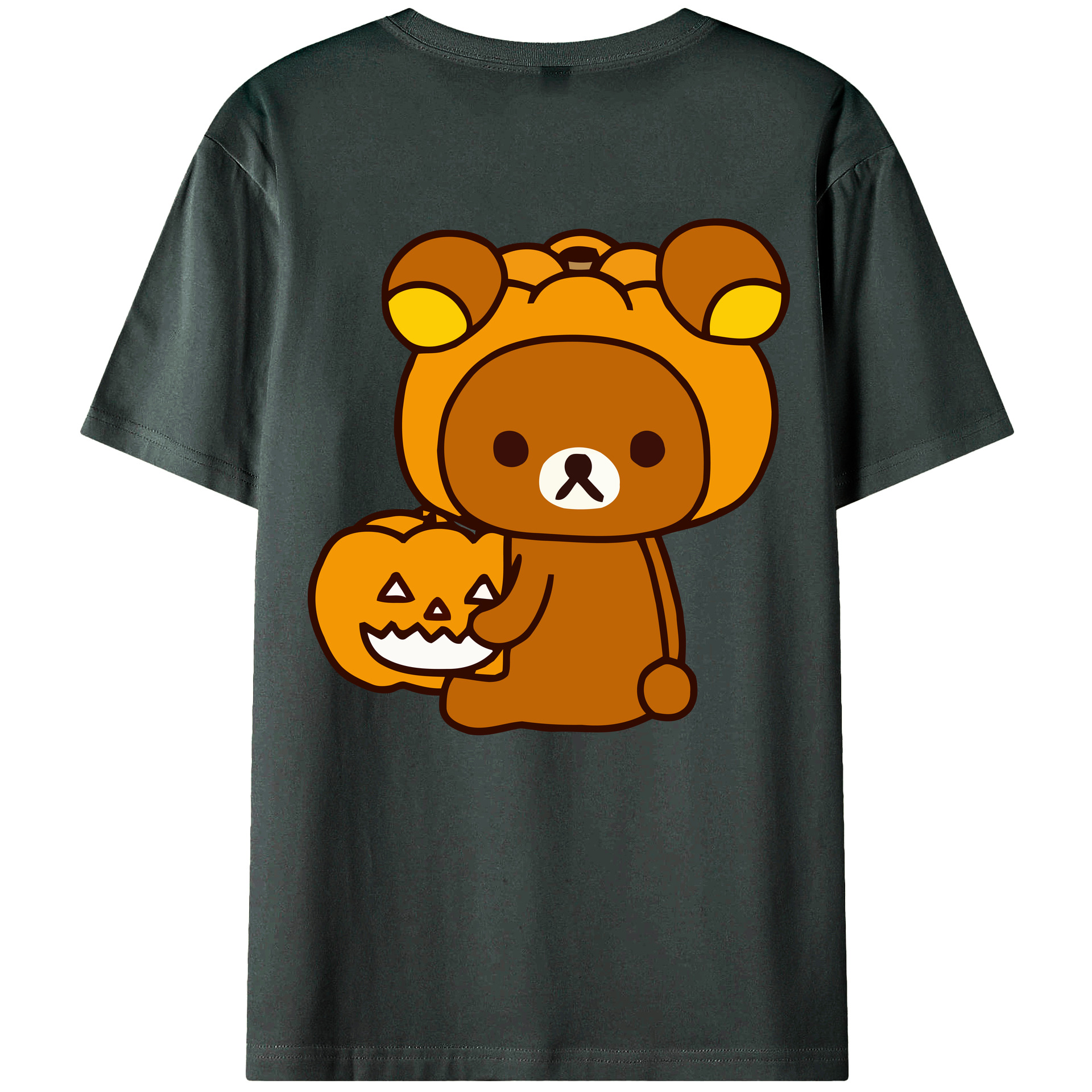 （画像用） リラックマ リラックマ キイロイトリ Rilakkuma Korilakkuma Kiiroitori 綿100％ メンズ半袖Tシャツ（バックプリント） 通気性